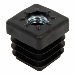 Gewindestopfen für Vierkantrohre Schwarz Gewinde M8 20 mm x 20 mm