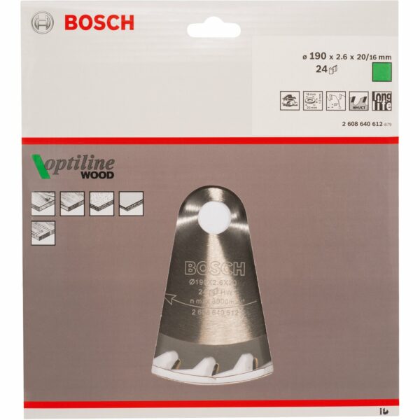 Bosch Hartmetall Kreissägeblatt 190 mm x 20 mm x 2