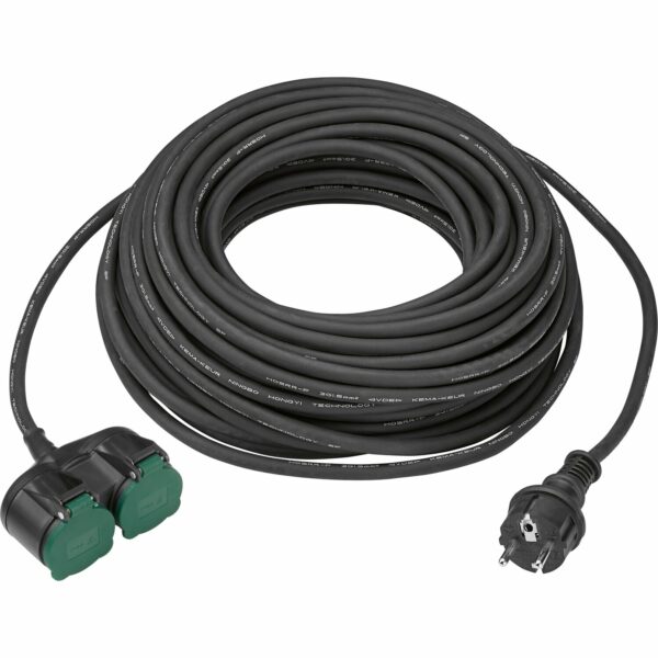 Gummiverlängerung mit Stecker 20 m Schwarz H07RN-F3G