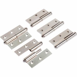 Scharnier Halbbreit Links Aushebbar 50 mm x 40 mm Vernickelt 5 Stück