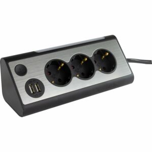 REV Ritter Steckdosenleiste Lightsocket LED-3+2-fach USB 10 lm 6500 K Schwarz