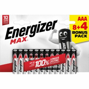 Energizer Batterie Alkali-Mangan Max Micro AAA 8 + 4 gratis