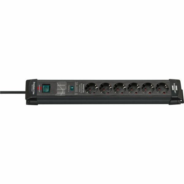 Brennenstuhl Steckdosenleiste Premium-Line 6-fach mit Schalter Schwarz 1