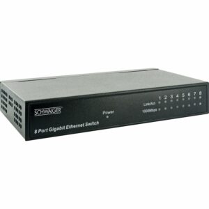 Schwaiger 8-Port Gigabit Netzwerk-Switch Schwarz