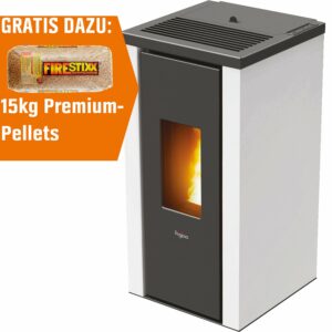 Pegaso Pelletofen Vera Stahl Weiß 6 kW EEK: A+