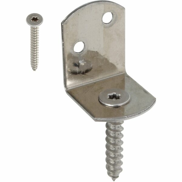 Flechtzaunhalter L-Form 32 mm x 38 mm Edelstahl mit Holzschraube 4 Stück