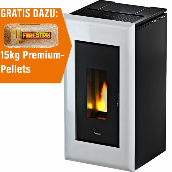 Freepoint Pelletofen Vega Stahl Weiß 10