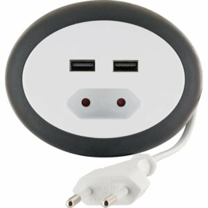 Schwaiger® Euroverlängerung mit 2 x USB Port in Weiß - 3 m Kabel