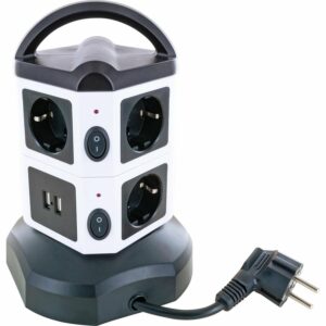 Schwaiger® Steckdosentower 7 x Schuko und 2 x USB-A 1