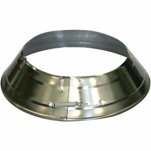 Kaminoflam Rosette verstellbar Innendurchmesser 120-130 mm Silber