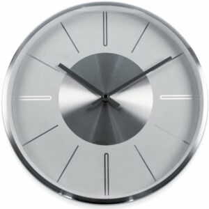 Wall-Art Wanduhr Modern Aluminium Ø 30 cm Silber