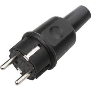 Kalthoff Schutzkontakt-Vollgummi-Stecker IP44 Schwarz