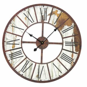 Wall-Art Wanduhr XXL Vintage HDF Ø 70 cm Bunt