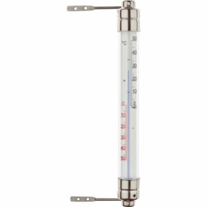 TFA Fenster-Thermometer mit drehbarem Metallhalter Weiß