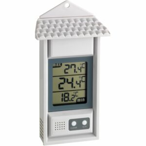 TFA Digitales Thermometer für Innen oder Außen Wetterfest Weiß