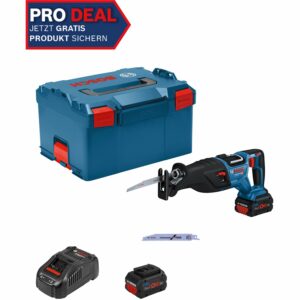 Bosch Professional Akku-Säbelsäge GSA 18 V-28 mit 2 Akkus und L-Boxx