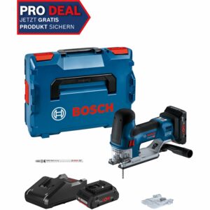 Bosch Professional Akku-Stichsäge GST 18 V-155 SC mit 2 Akkus und L-Boxx