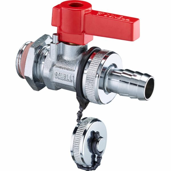 Schell F + E-Kugelhahn mit Hebelgriff 1/2 mit ASAG Schlauchverschr. 16 bar
