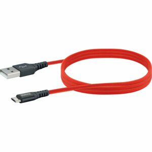 Micro USB Sync & Ladekabel Feuerrot 1
