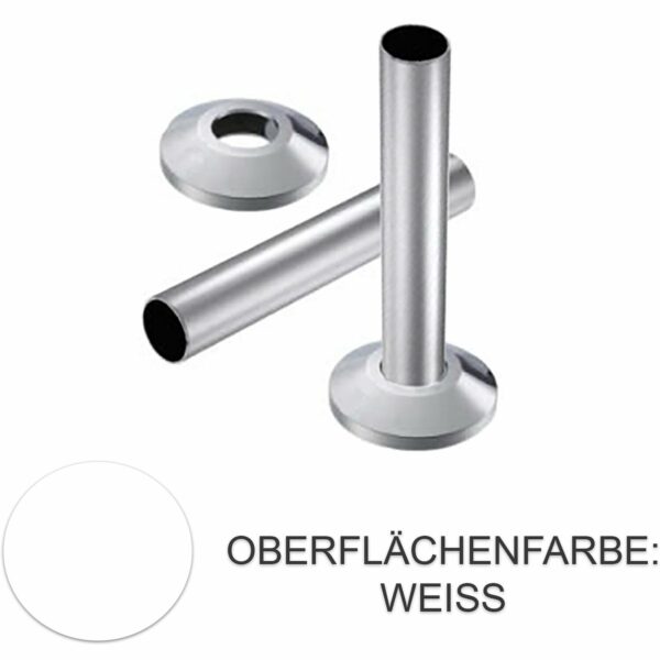 Nordholm Wandrosette und Überschiebrohr Ø 66 Weiß