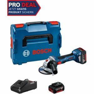 Bosch Professional Akku-Winkelschleifer GWS 18 V-7 mit 2x 4.0 Ah Akku in L-Boxx