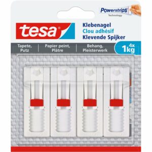 Tesa Klebenagel für Tapeten und Putz verstellbar (max. 1 kg)