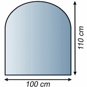 Lienbacher Funkenschutzplatte Glasbodenplatte Rundbogen 8mm Stärke