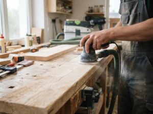 Holz vor Streichen schleifen